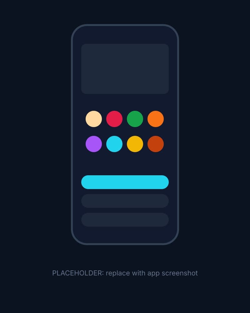 Permanent lighting app on a phone showing color and scene controls